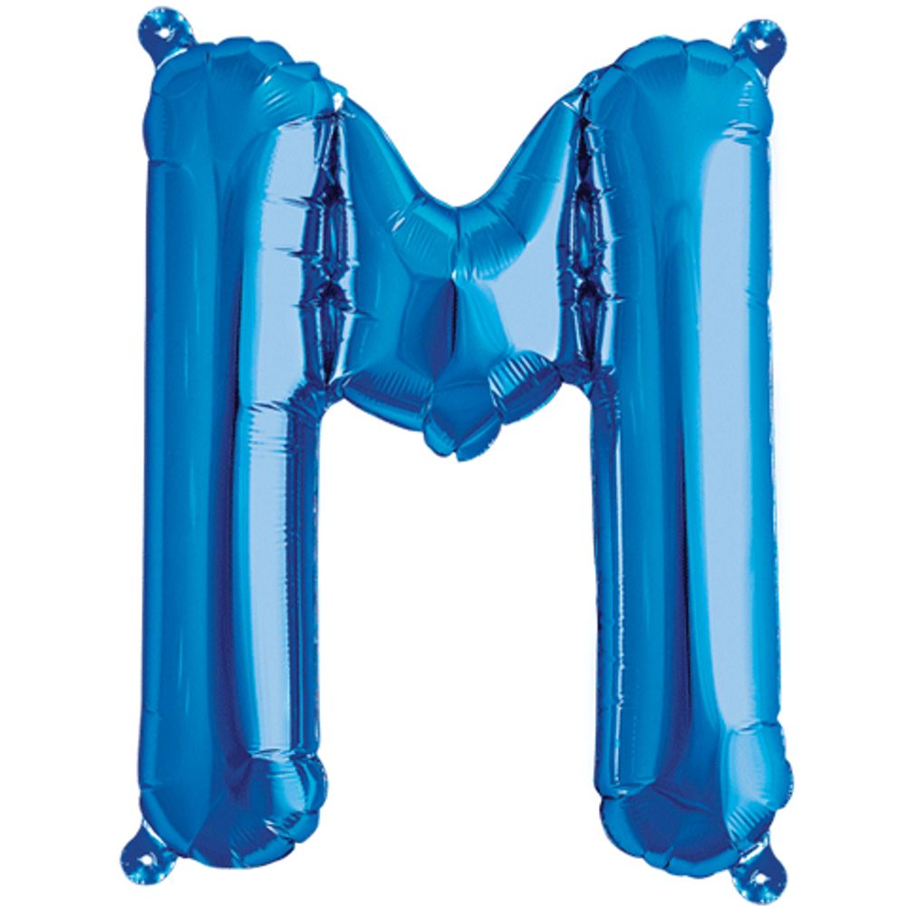 16" Letter M Blue Foil Balloon
