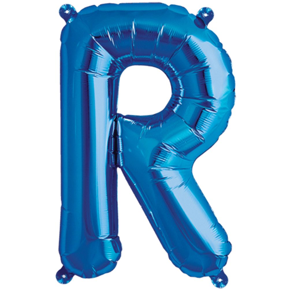 16" Letter R Blue Foil Balloon