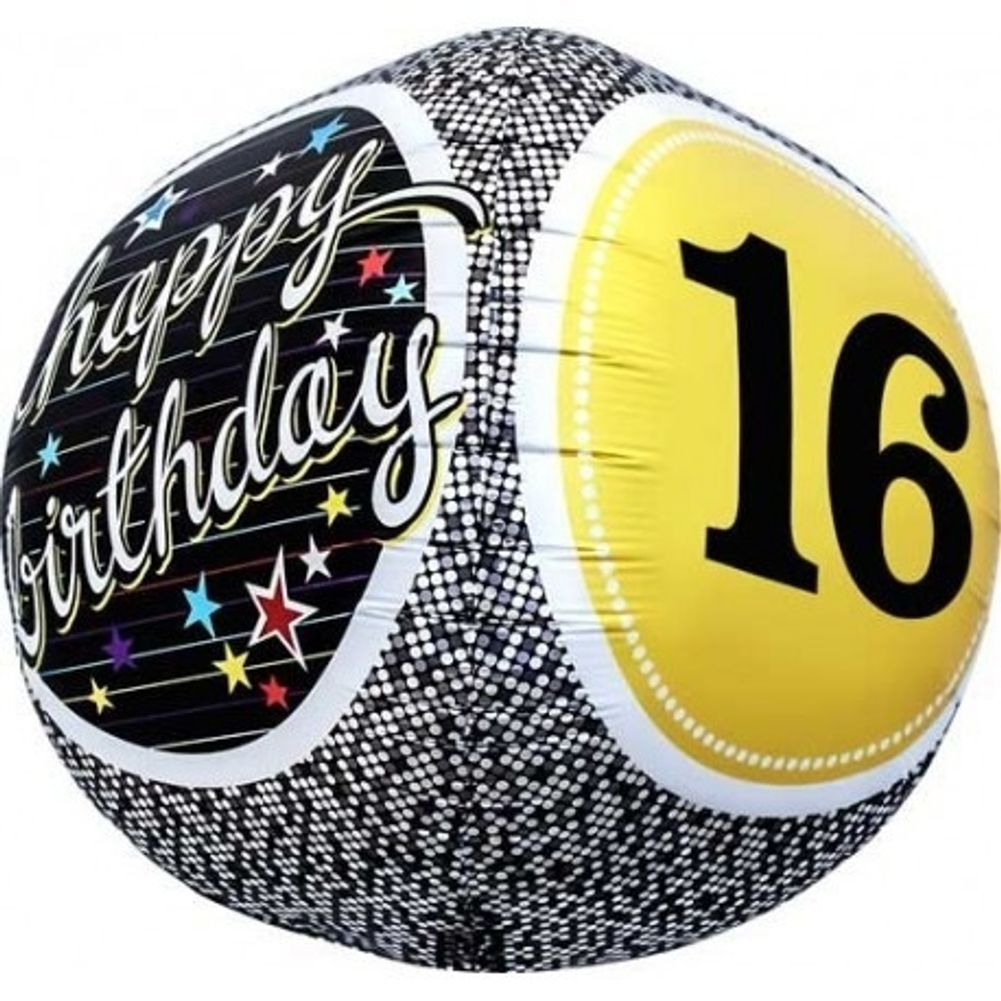 17" 16th Birthday Milestone Sphere Balloon