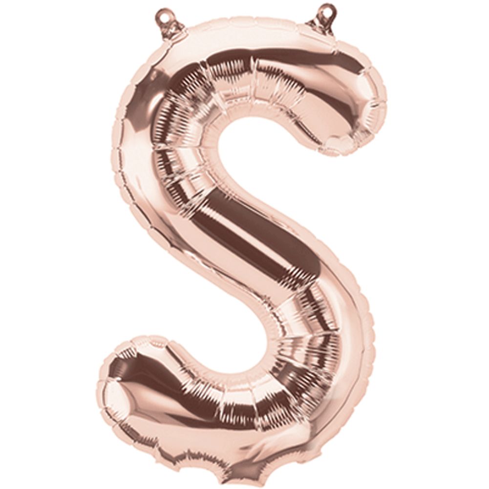 16" LETTER S ROSE GOLD