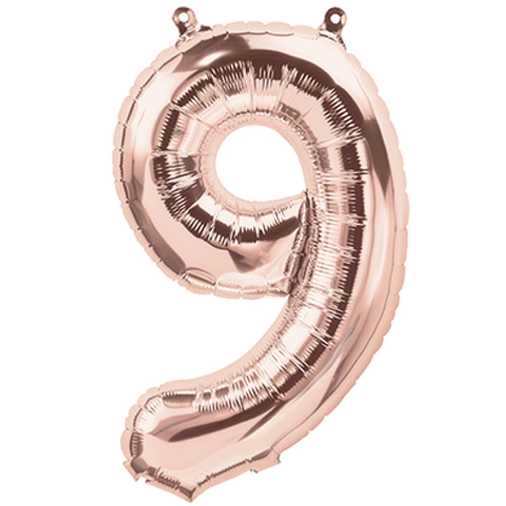 16" NUMBER 9 ROSE GOLD