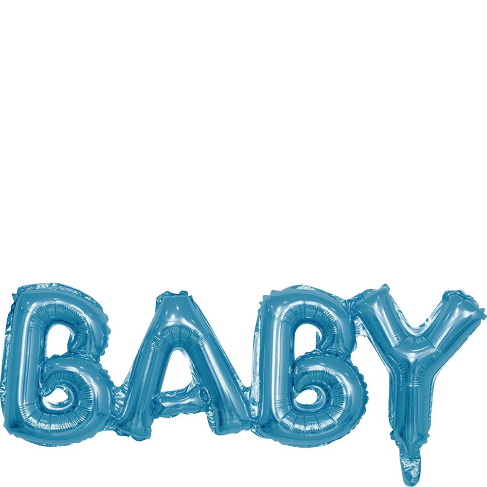 Block Phrase “Baby” Blue Foil Balloon (1ct)