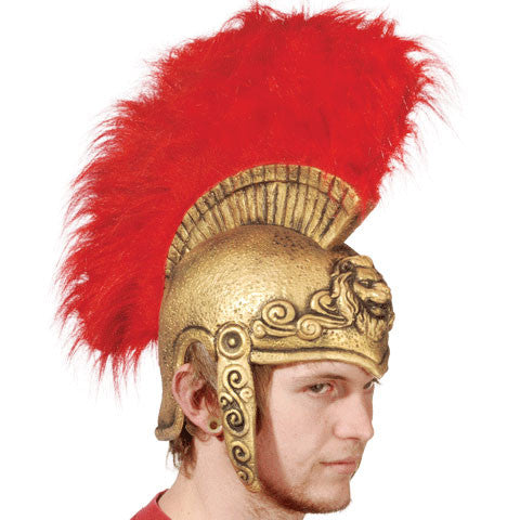 Roman Helmet With Red Plumage