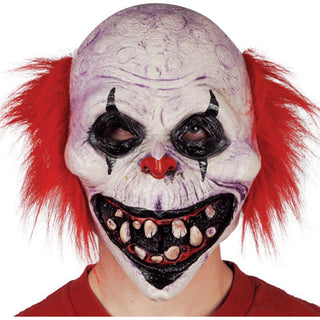 Scary Clown Mask With Red Hair