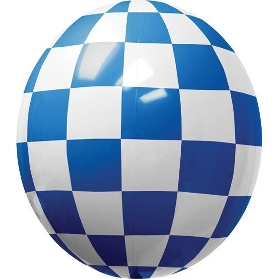 Balloon Gizmo Standard 17" Balloons - Blue & White Checkered