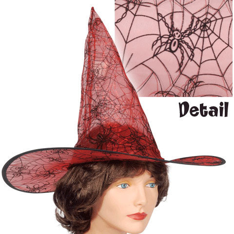 Red Spider Web Witch Hat