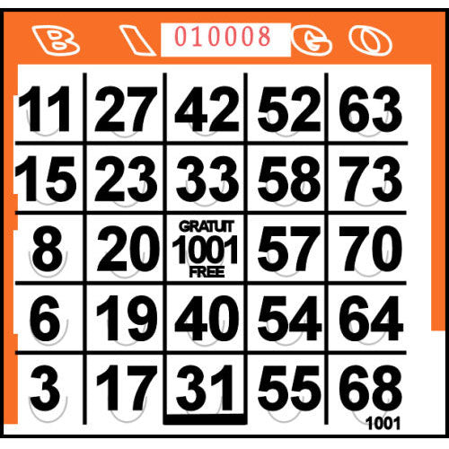 Orange Pushout Bingo Cards (500 ct)