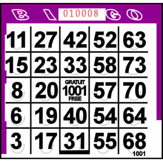 Purple Pushout Bingo Cards (500 ct)