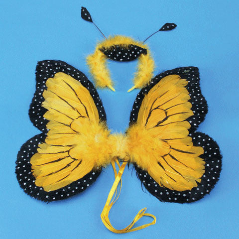 18" Butterfly Wings Feather Yellow