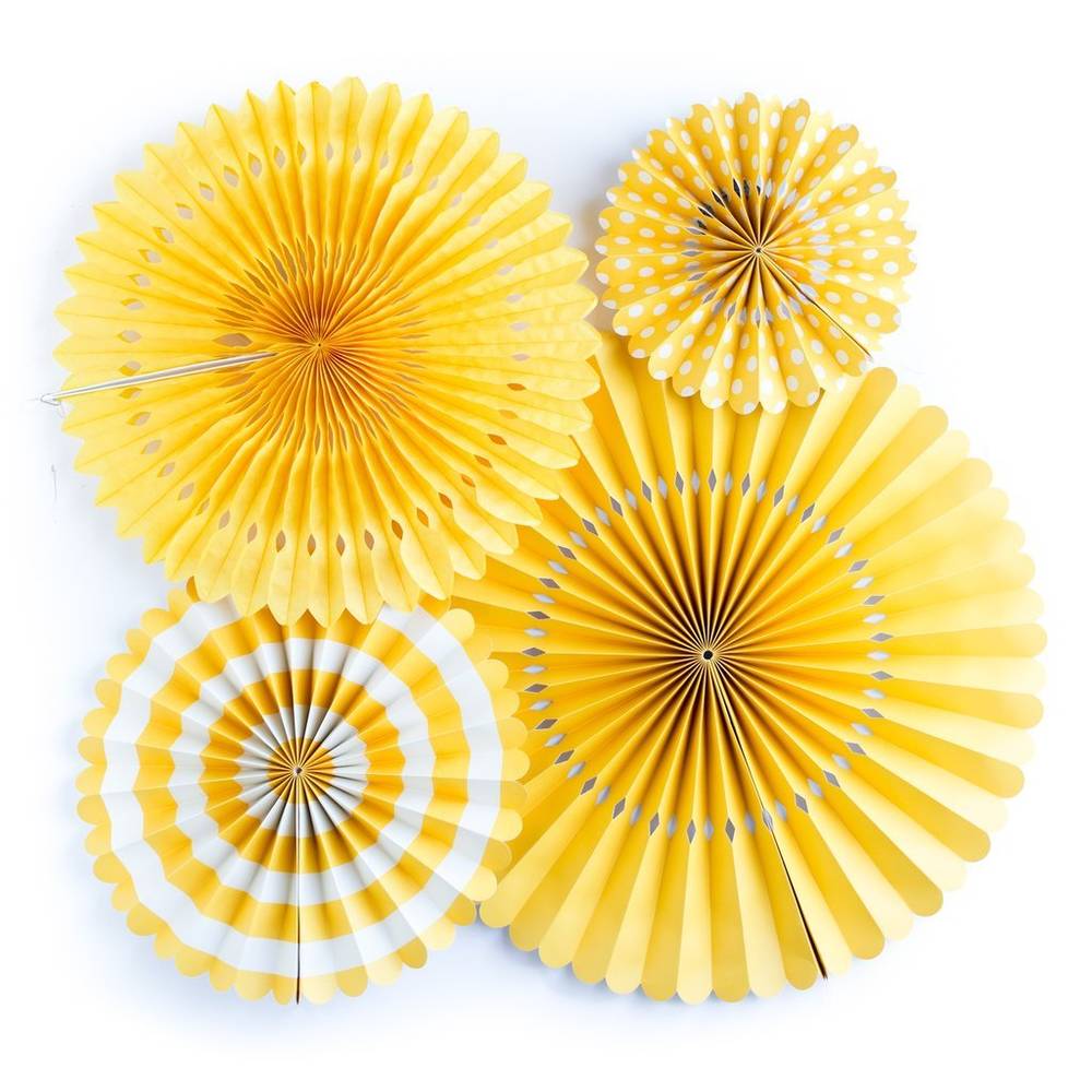 Basics Party Fans-Yellow