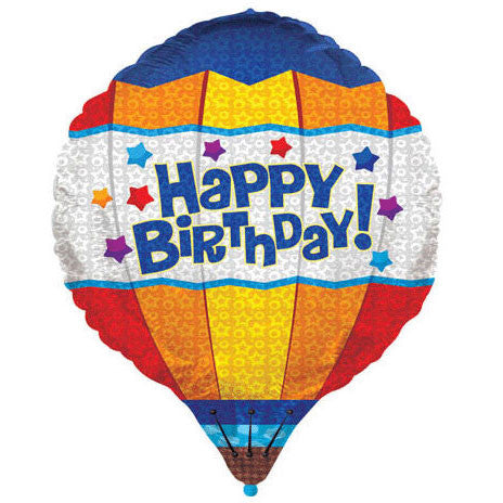 28" Birthday Hot Air Balloon 3d Helium Shape