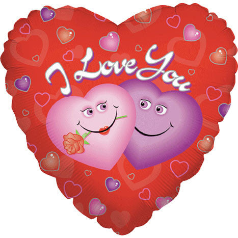 18" Love Smiley Hearts Foil Balloon
