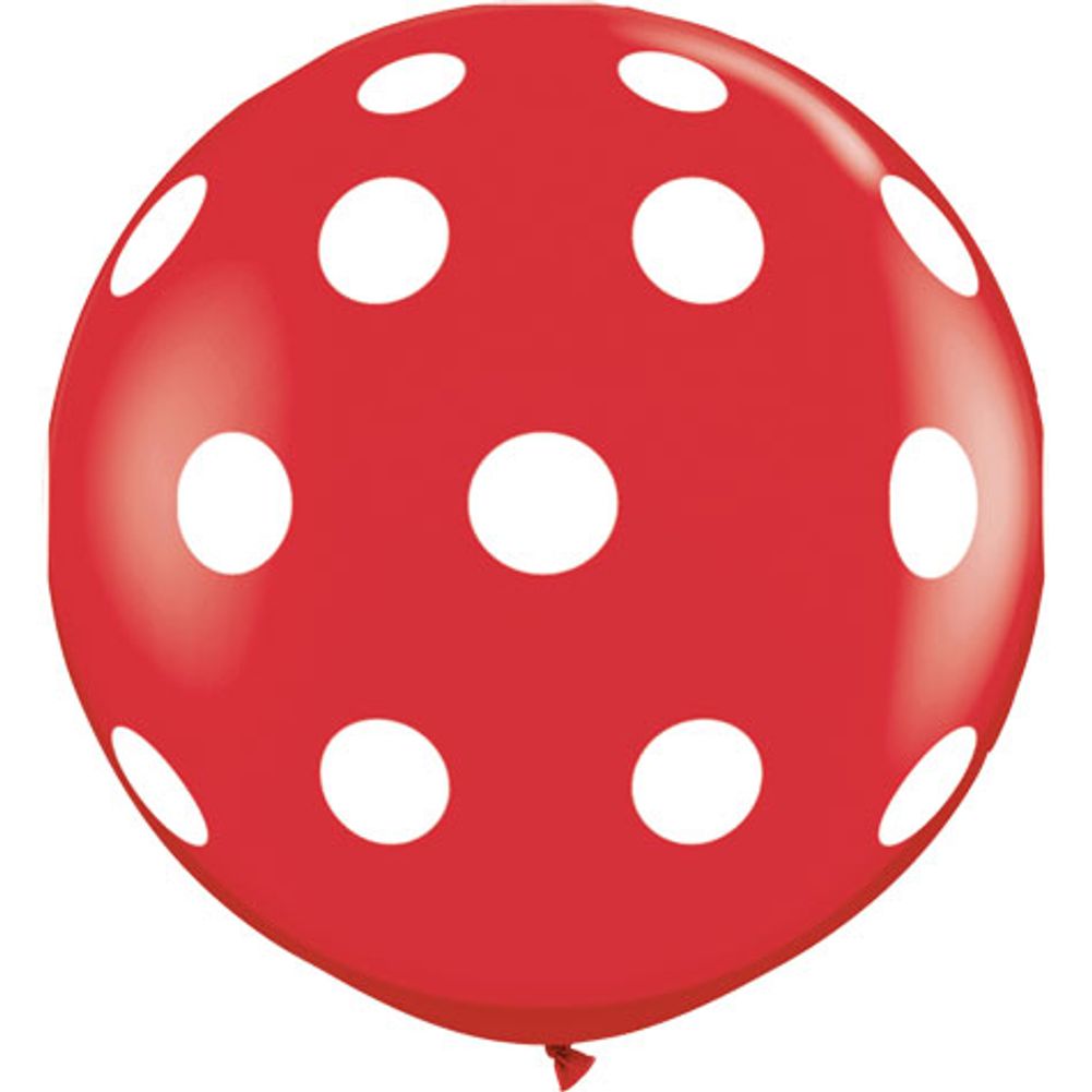 3' POLKA DOTS AROUND RED