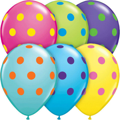 11" Big Polka Dots Colorful Assortment