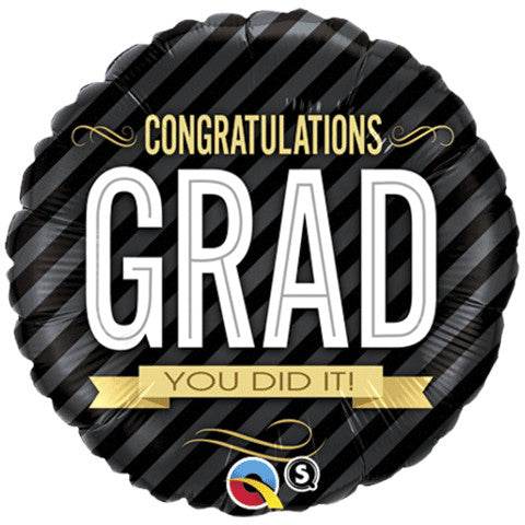 18" CONGRATULATIONS GRAD STRIPES