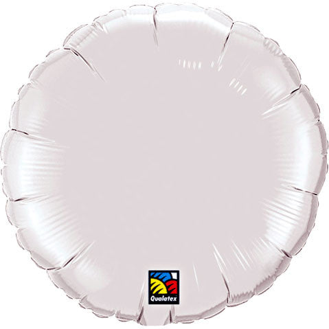 18" White Round Foil Balloon