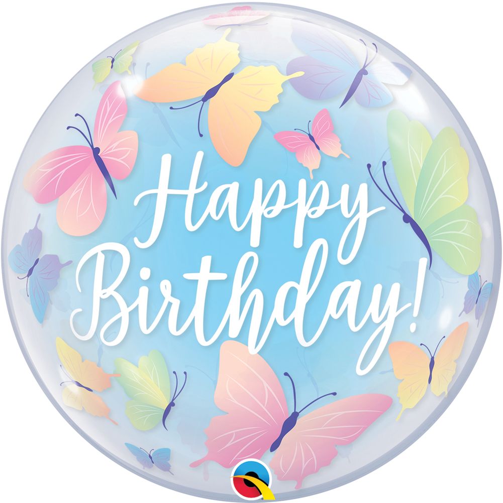Birthday Butterflies 22" Bubble Balloon (1ct)