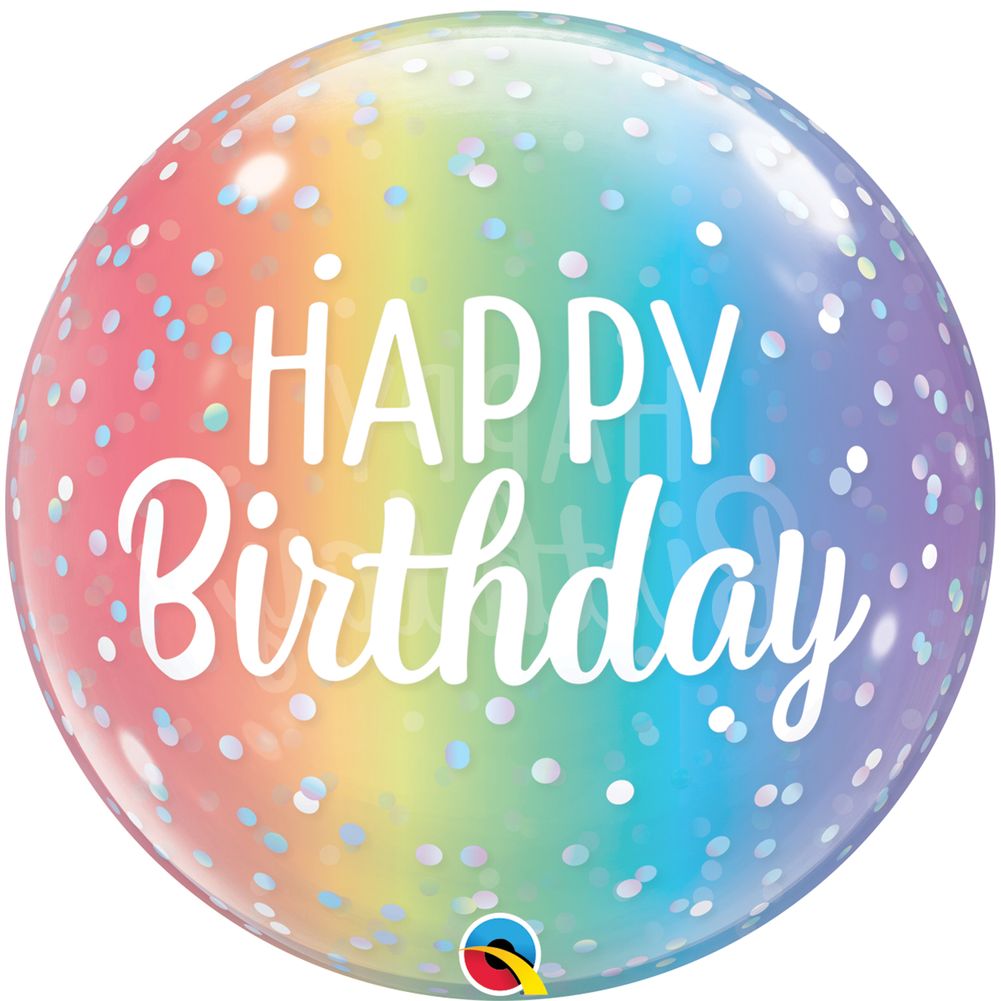 Birthday Ombre & Dots 22" Bubble Balloon (1ct)