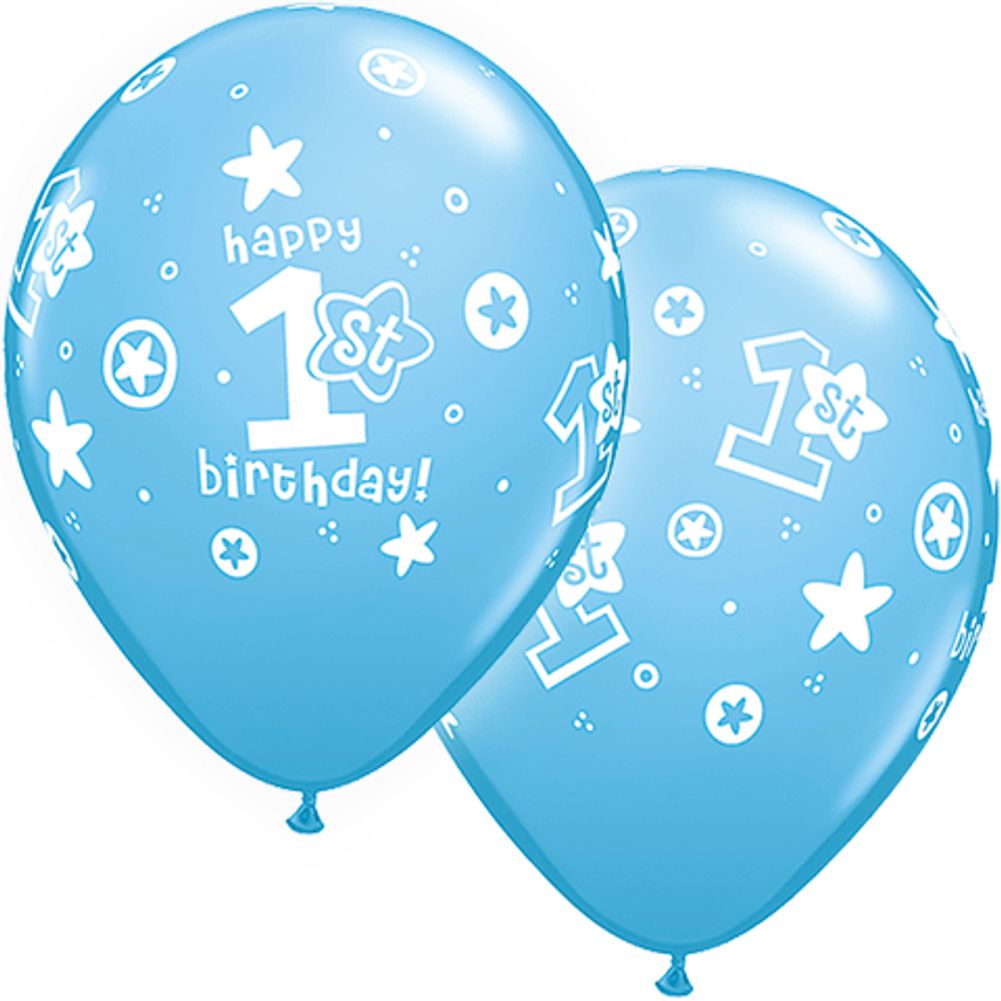 11" Birthday Circle Stars Boy (6ct)