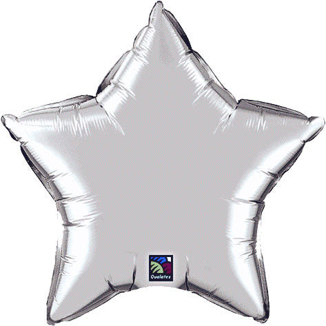 36" Silver Star Foil Balloon
