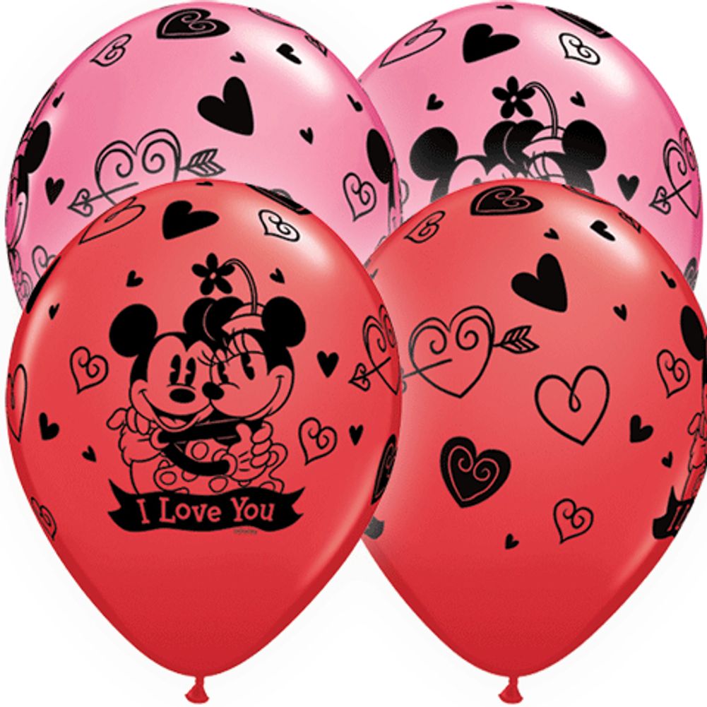 11" MICKEY & MINNIE I LOVE YOU AROUND (25/BAG)