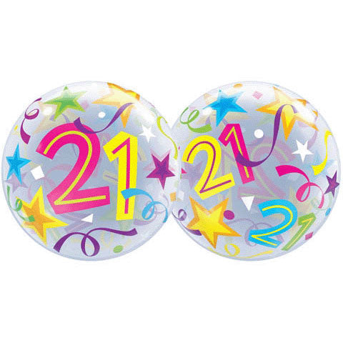 22" 21 Brilliant Stars Bubble Balloon