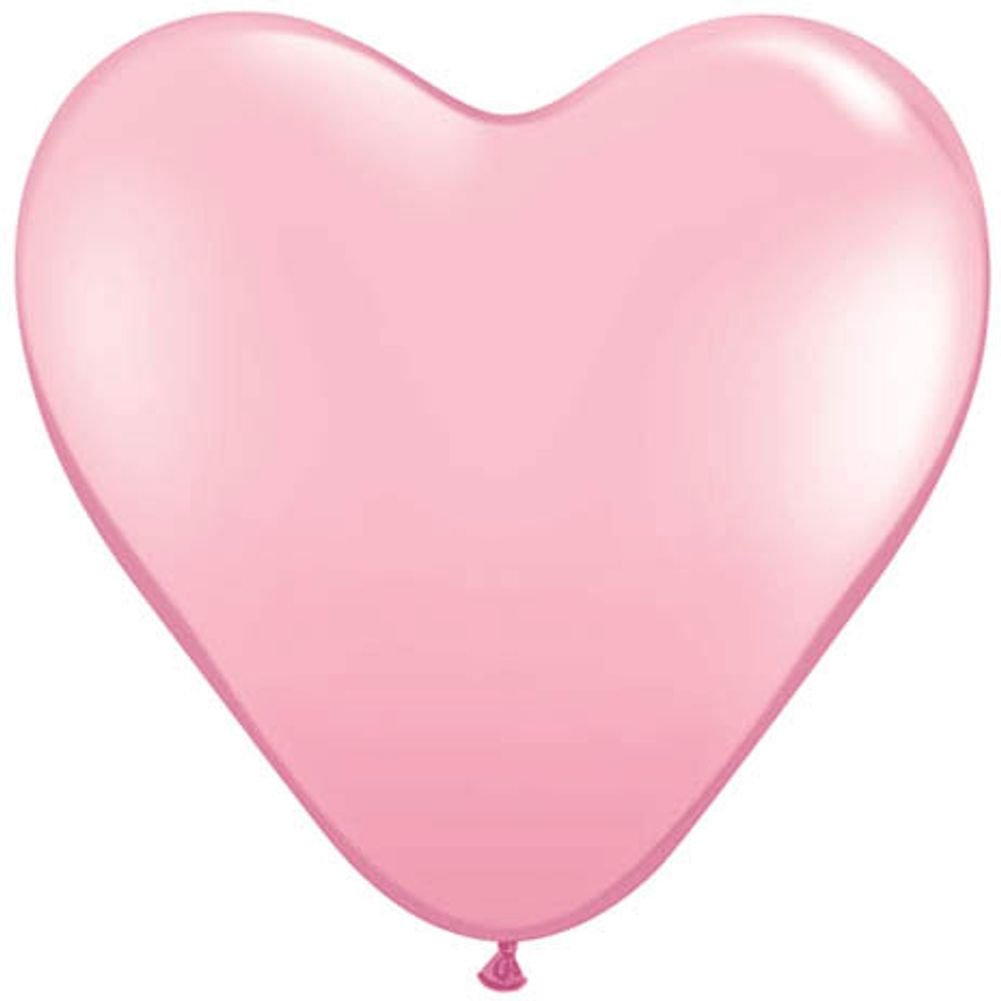 Qualatex 15" Pink Heart Latex Balloons (50ct)