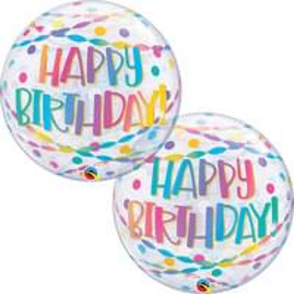 Birthday Confetti & Streamers 22" Bubble Balloon (1ct)