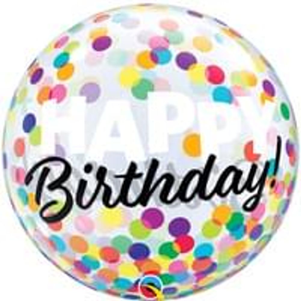 Birthday Colorful Dots 22" Bubble Balloon (1ct)