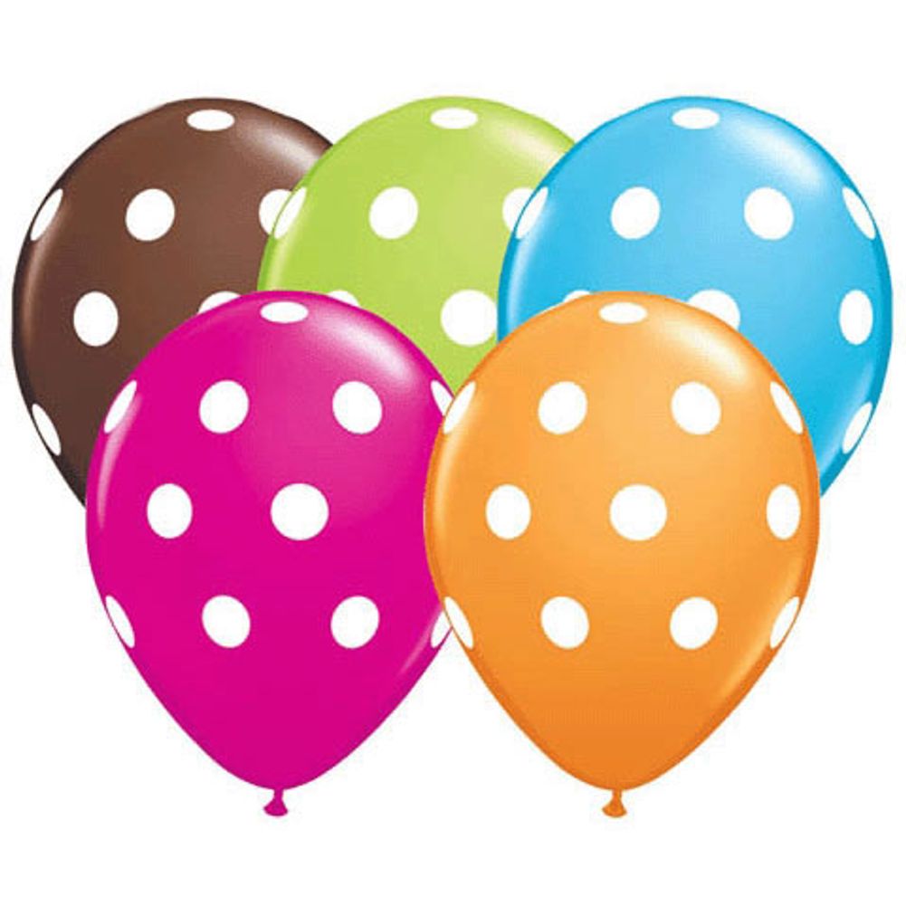 11" Big Polka Dots Around Special Asst. 12 ct