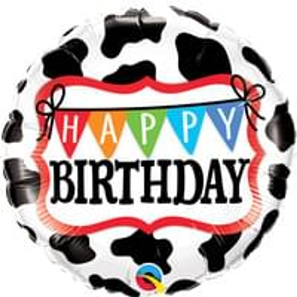 Birthday Holstein Cow Pattern 18" Foil Balloon (1ct)
