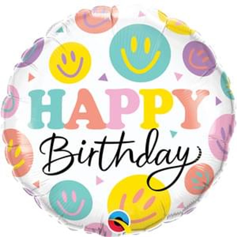 Colorful Smiles Birthday 18" Foil Balloon (1ct)