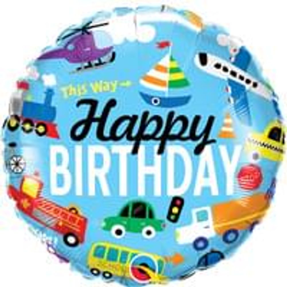 Transportation Birthday 18" Foil Balloon (1ct)