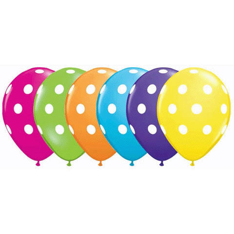 11" Big Polka Dots Tropical Asst.