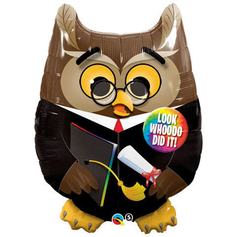 32" Grad Owl Helium Shape