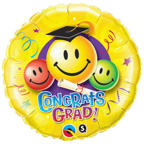 18" Congrats Grad Smiley Faces