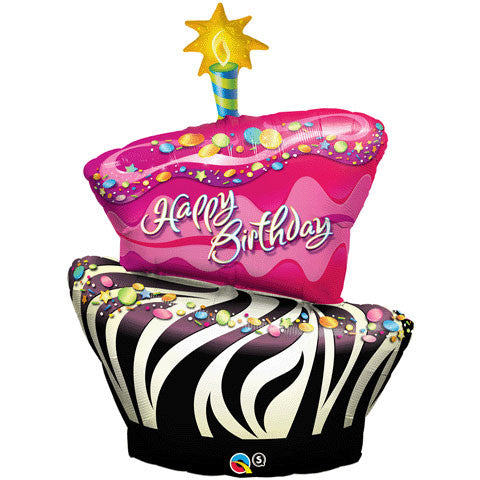 41" Birthday Funky Zebra Stripe Cake