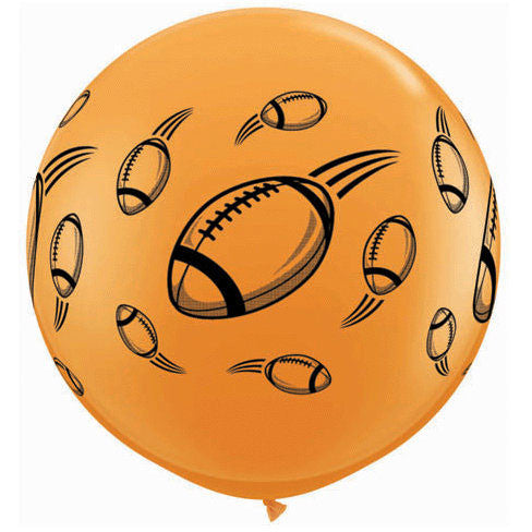 3' Football Around Latex Balloons (2ct)