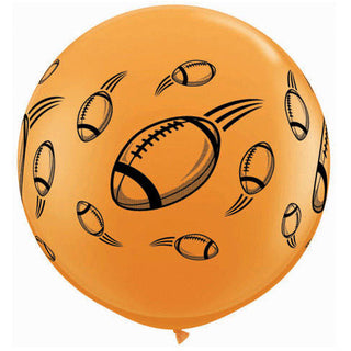 3' Football Around Latex Balloons (2ct)
