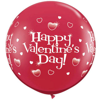 3' Valentine's Jewel Hearts Around Latex Balloons (2/bag)