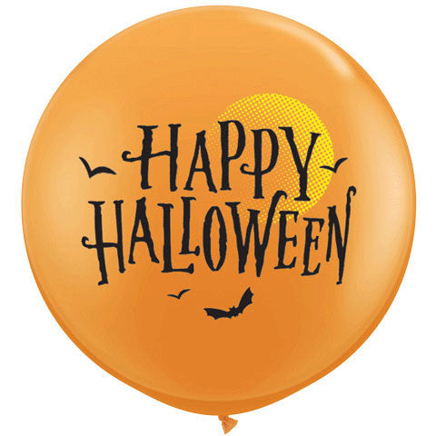 3' Halloween Moon & Bats Latex Balloons (2ct)