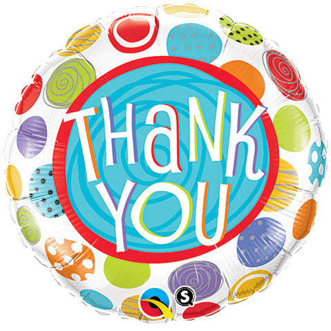 18" Thank You Patterned Dots
