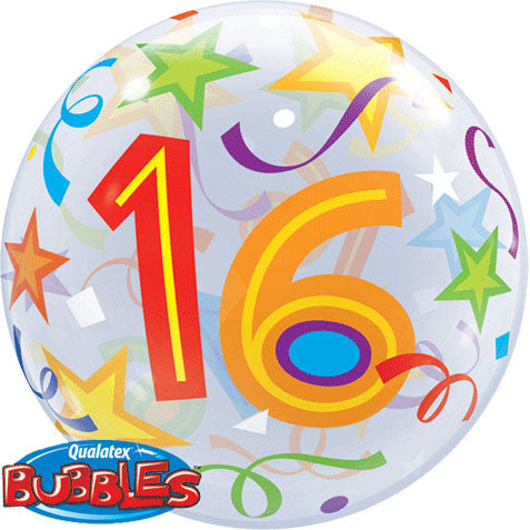 22" 16 Brilliant Stars Bubble Balloon