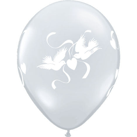 11" Love Doves Around Clear