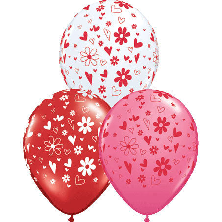 11" Hearts & Daisies Around