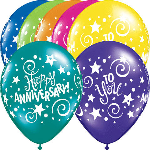 11" Anniversary Stars And Swirls Around