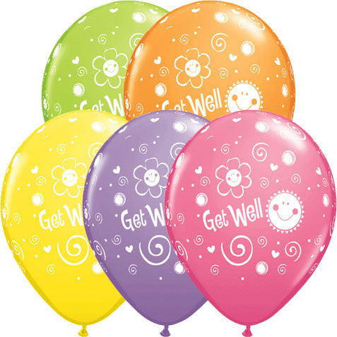 11" Get Well Sun & Flowers Around