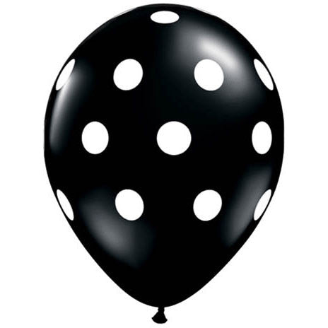 11" Big Polka Dots Black