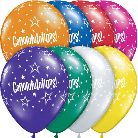 11" Congratulations Star Patterns Festive