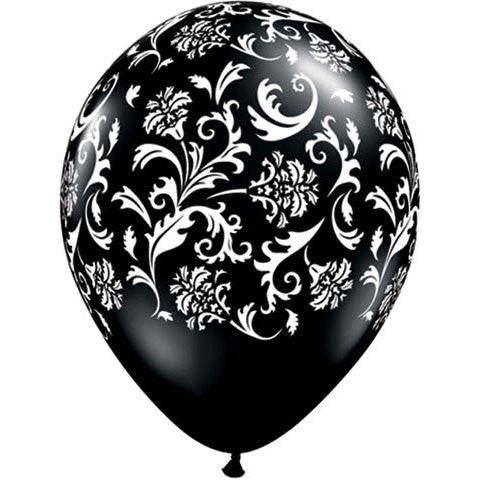 11" Damask Around Onyx Black